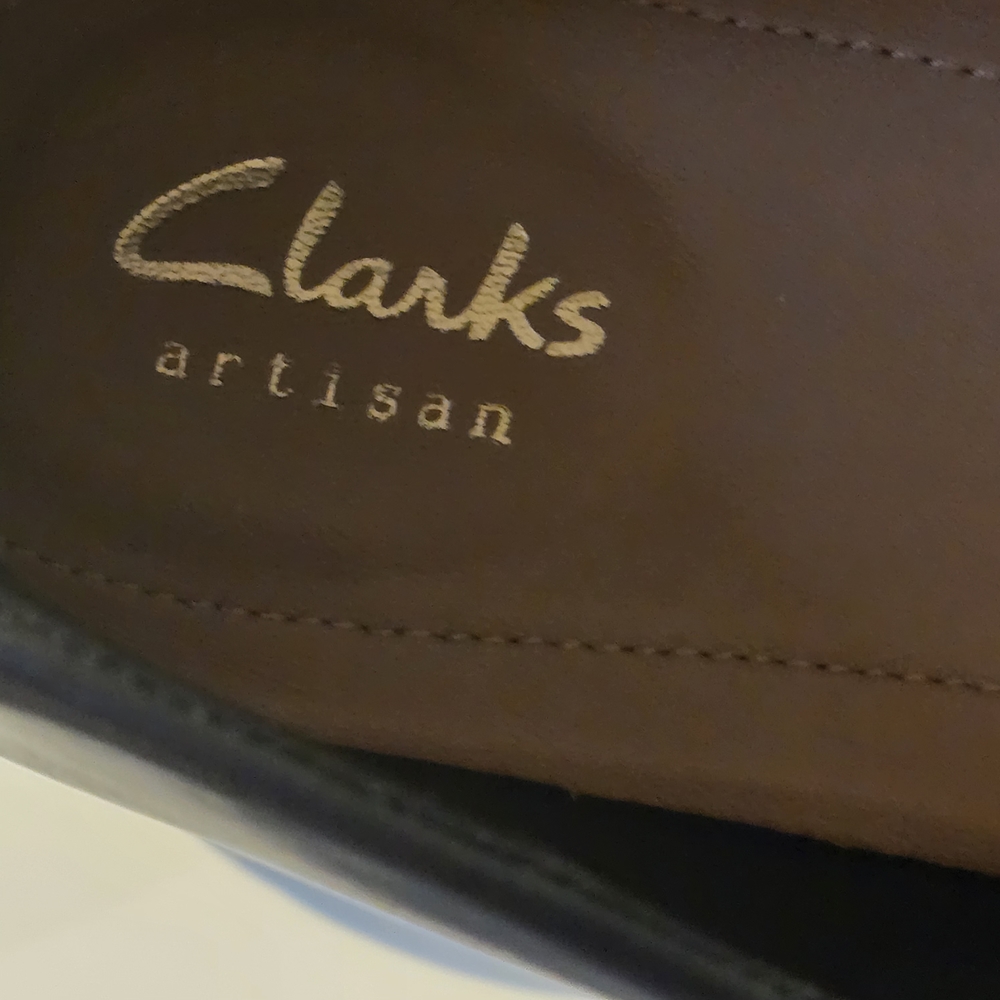 Clarks Black Wedge Leather Pump Size 8.5 - Picture 5 of 7